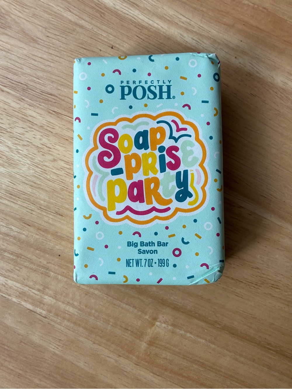 Perfectly Posh Soap-pris Party Big Bath Bar - Light Teal Packaging